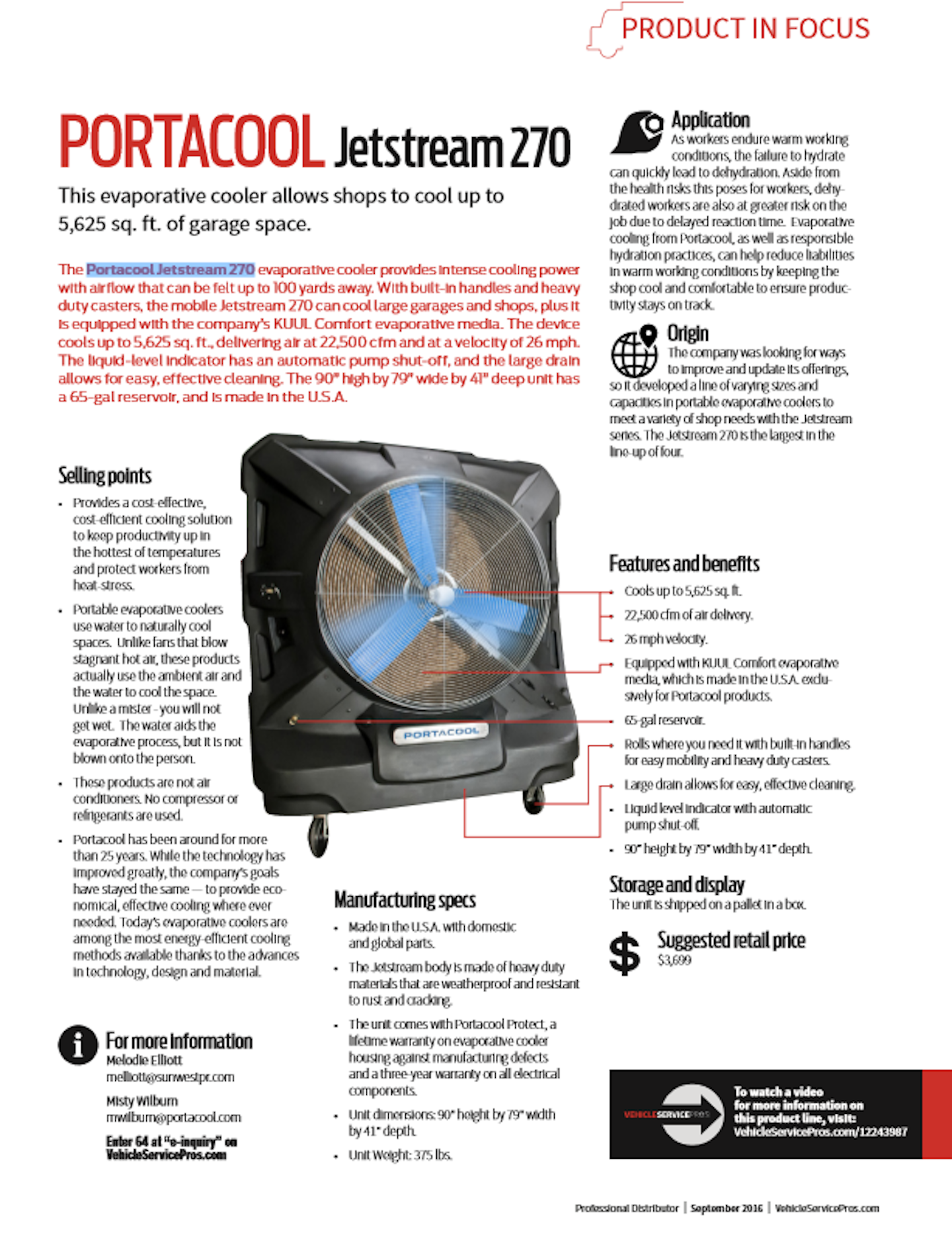 Product In Focus PDF: Portacool Jetstream 270 | Vehicle Service Pros