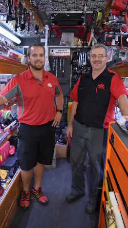 Father and son Mac Tools distributor duo Doug (left) and John (right) Mansell run separate routes in the Huntingdon and Mifflin Counties of central Pennsylvania.