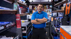 Cornwell Tools dealer Mario Mendez runs a route in Fontana, Calif.