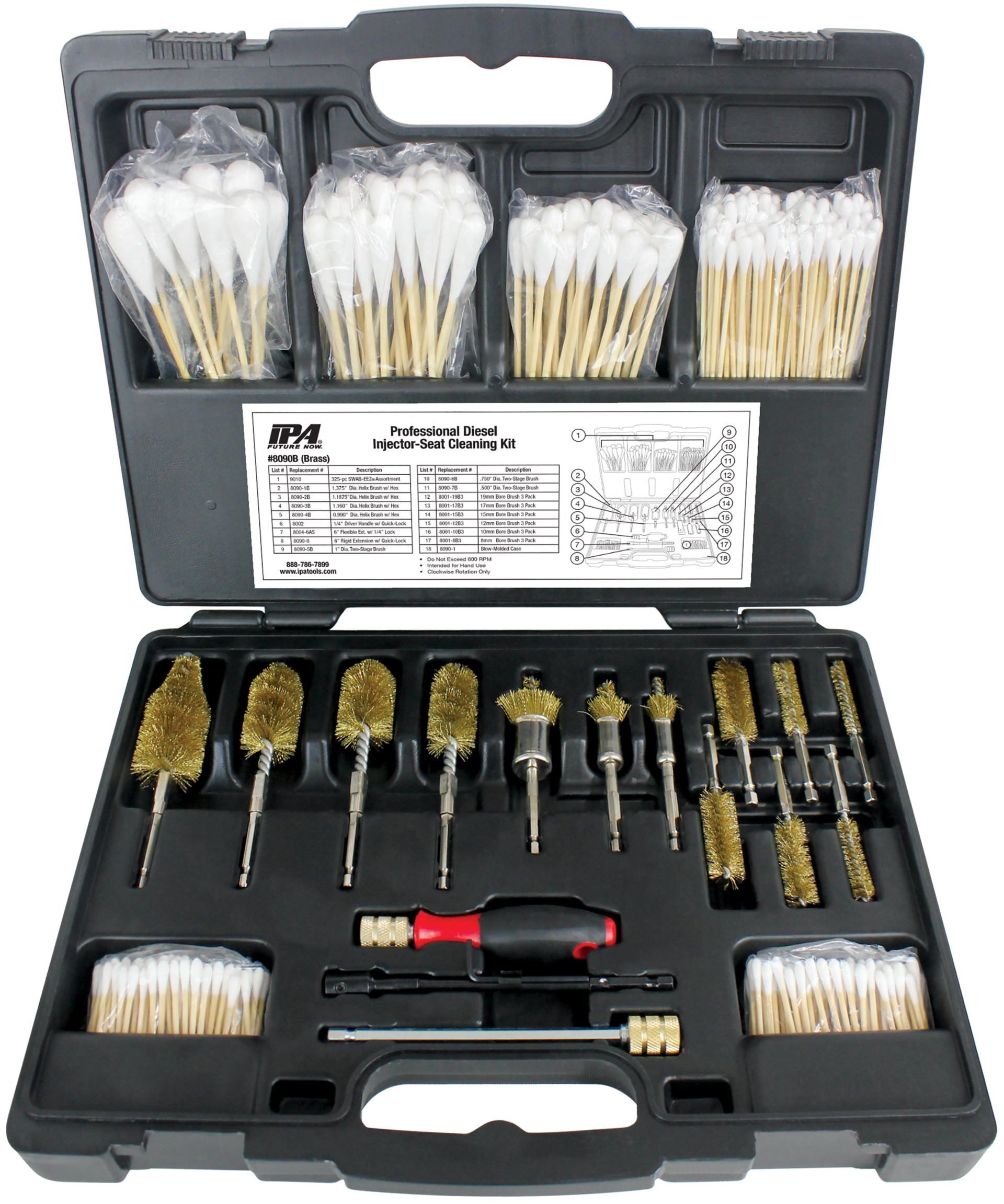 Diesel Injector Seat Cleaning Kit 8090S on Cylinder Heads Stainless Steel 
