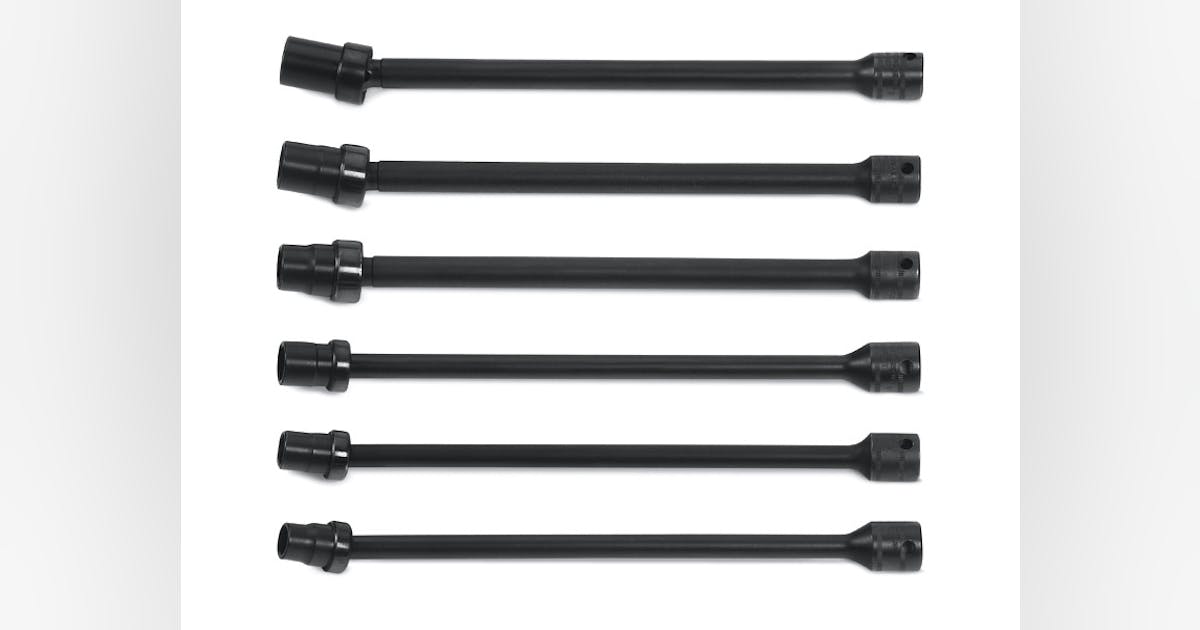 6-pc 3/8” Drive 6-Point Swivel Ball Extension Socket Set, No 6-pc 3/8” Drive 6-Point Swivel Ball Extension Socket Set, No