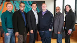 Pictured are: Peter Rander, Argo AI COO; Ken Washington, Ford vice president of Research and Advanced Engineering; Mark Fields, Ford president and CEO; Bryan Salesky, Argo AI CEO; Raj Nair, Ford executive vice president, Product Development, and chief technical officer; and Laura Merling, Ford Smart Mobility LLC vice president of autonomous vehicle solutions. Salesky and Rander are alumni of Carnegie Mellon National Robotics Engineering Center and former leaders on the self-driving car teams of Google and Uber, respectively.
