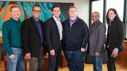 Pictured are: Peter Rander, Argo AI COO; Ken Washington, Ford vice president of Research and Advanced Engineering; Mark Fields, Ford president and CEO; Bryan Salesky, Argo AI CEO; Raj Nair, Ford executive vice president, Product Development, and chief technical officer; and Laura Merling, Ford Smart Mobility LLC vice president of autonomous vehicle solutions. Salesky and Rander are alumni of Carnegie Mellon National Robotics Engineering Center and former leaders on the self-driving car teams of Google and Uber, respectively. Pictured are: Peter Rander, Argo AI COO; Ken Washington, Ford vice president of Research and Advanced Engineering; Mark Fields, Ford president and CEO; Bryan Salesky, Argo AI CEO; Raj Nair, Ford executive vice president, Product Development, and chief technical officer; and Laura Merling, Ford Smart Mobility LLC vice president of autonomous vehicle solutions. Salesky and Rander are alumni of Carnegie Mellon National Robotics Engineering Center and former leaders on the self-driving car teams of Google and Uber, respectively.