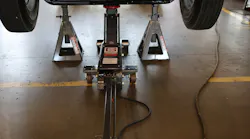A floor jack is only a lifting device. Until the appropriate support stands are placed under an OEM-recommended lifting point, it is not safe for a technician to go under the vehicle.