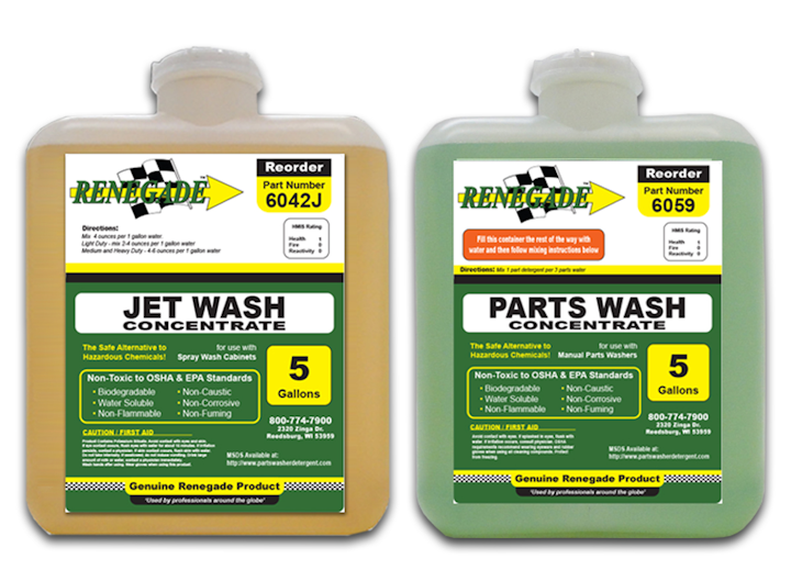 Jet Wash and Parts Wash Detergents From Renegade Parts Washers and
