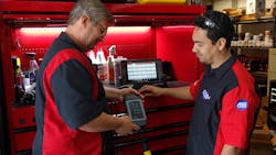 “When it comes to diagnostics, it really starts with the relationship you have with the customer first,” says Matco Tools distributor Kelly Chancey. “That’s everything. Anything you sell – number one, it will be the relationship with the customers. If you have a good working relationship and they buy a lot from you, they’ll buy from you first.” “When it comes to diagnostics, it really starts with the relationship you have with the customer first,” says Matco Tools distributor Kelly Chancey. “That’s everything. Anything you sell – number one, it will be the relationship with the customers. If you have a good working relationship and they buy a lot from you, they’ll buy from you first.”