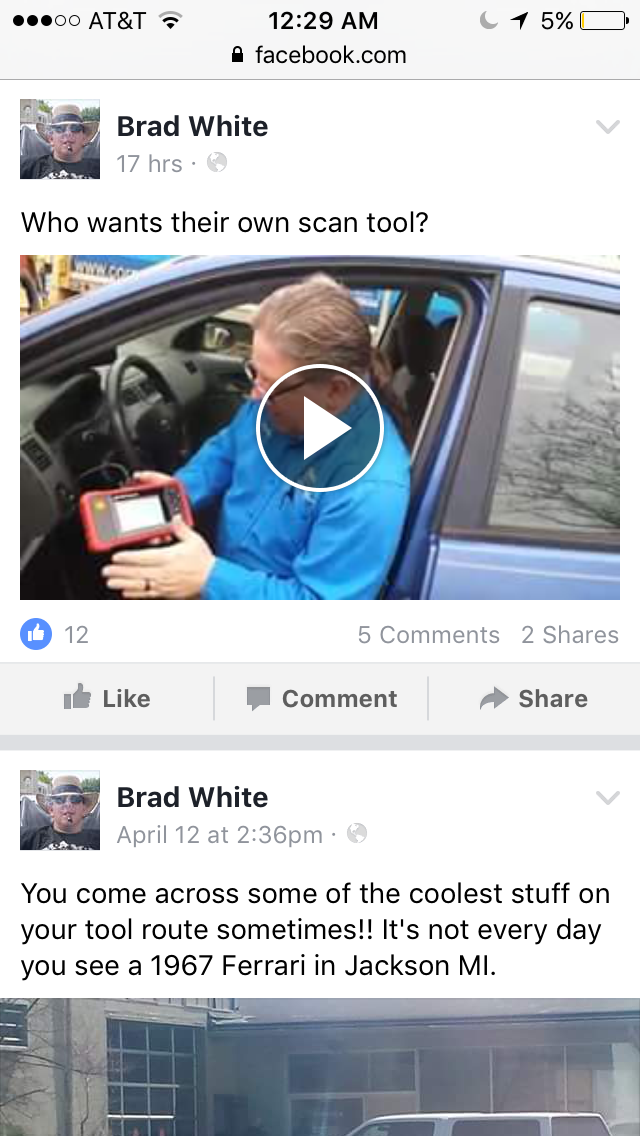 Facebook Video demos get Cornwell dealer Brad White many comments, likes and shares.