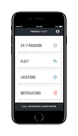 Penske Fleet App Menu Screen 5900f57e8c339