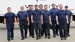 Nine qualifying technicians earned their spots in the 7th annual NationaLease Tech Challenge. Richard Davis (third from right) of Hogan Truck Leasing, Inc., a NationaLease member, was named Top Tech.