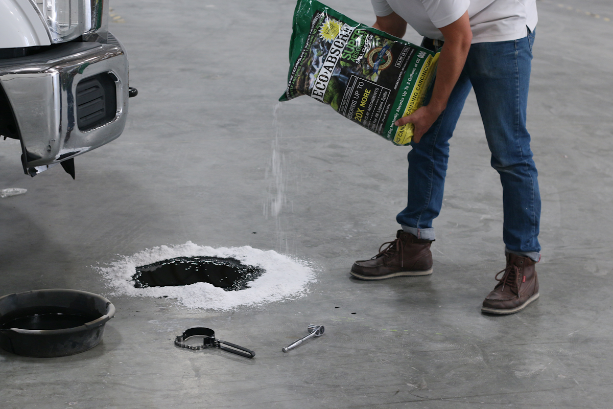 Simplify vehicle maintenance and repair shop spill cleanup Vehicle