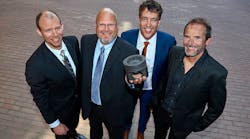 The winners of the Volvo Technology Award 2017 are John Gibble, Frank L&ouml;fskog, Michael Balthasar, and Jan Eismark, all from Volvo Group Trucks Technology.