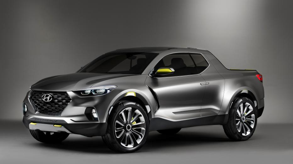 The Hyundai Santa Cruz concept pickup shown at the 2015 Detroit Auto Show.