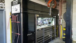 Robert McGullam's 84' Snap-on EPIQ features a main box with 23 drawers, a hutch, two side lockers and two top cabinets. Robert McGullam's 84' Snap-on EPIQ features a main box with 23 drawers, a hutch, two side lockers and two top cabinets.