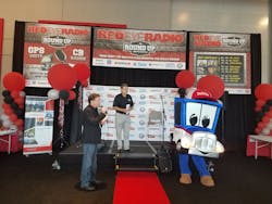 TMAF Co-chair Kevin Burch announces Safety Sammy as the official mascot name while on the Red Eye Radio stage with Eric Harley on Saturday, August 26, 2017 at GATS. TMAF Co-chair Kevin Burch announces Safety Sammy as the official mascot name while on the Red Eye Radio stage with Eric Harley on Saturday, August 26, 2017 at GATS.