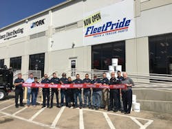 FleetPride field management and branch staff officially open the new branch on October 12.