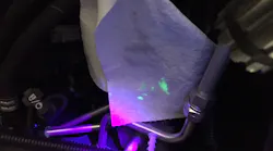 Using towel under air conditioning fittings can show dye traces on the towel.