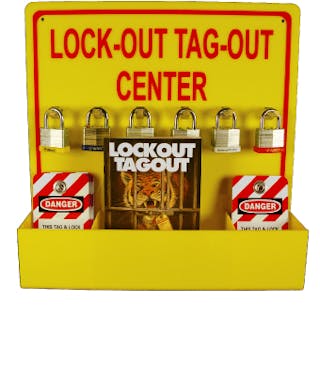 Lockout Station. Lockout stations provide a convenient way to store lockout/tagout devices in one location.