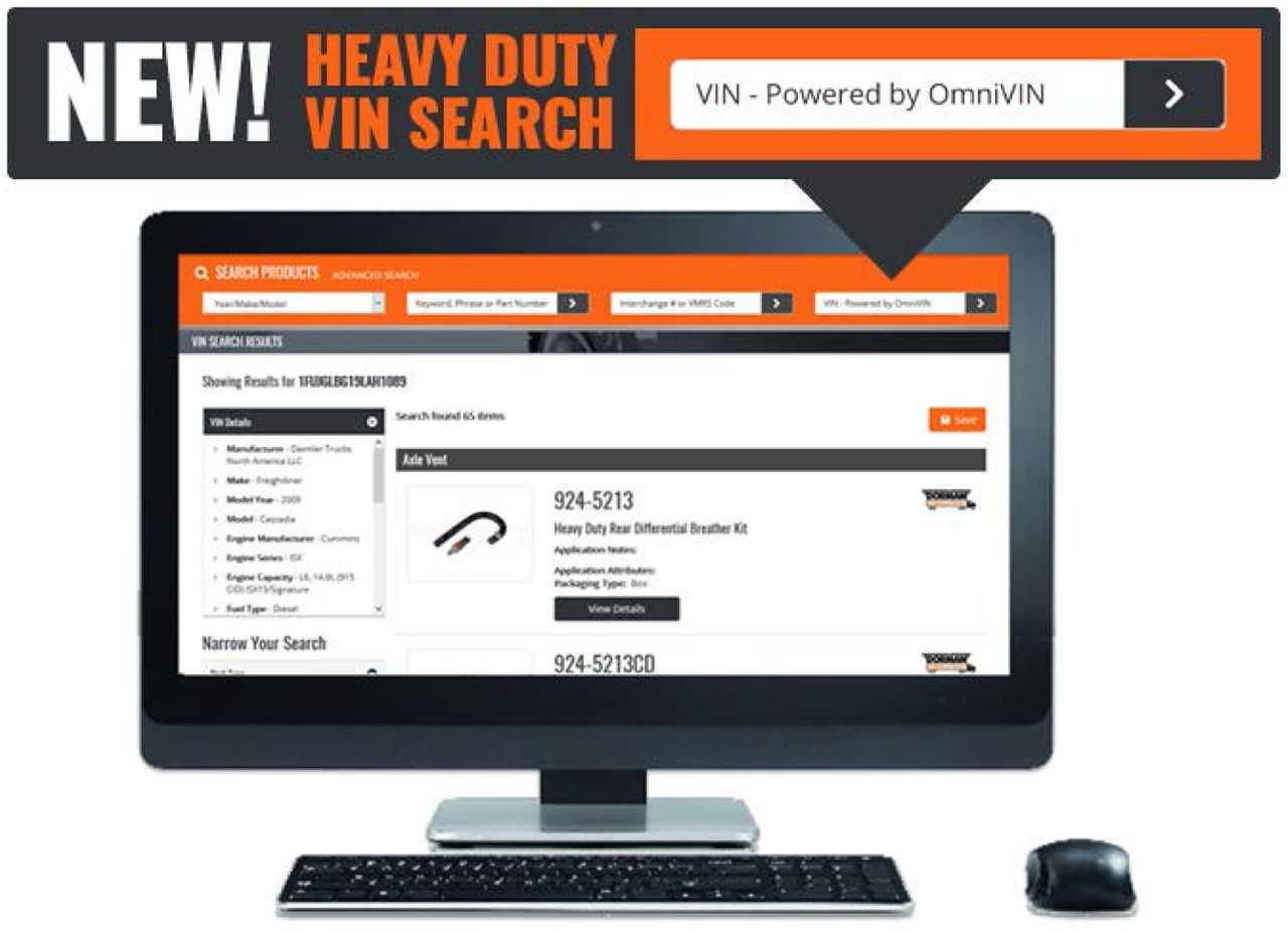 Dorman adds heavy duty VIN search functionality to website Vehicle