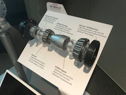 A deconstructed view of the Stemco Trifecta Pre-Adjusted Hub Assembly. A deconstructed view of the Stemco Trifecta Pre-Adjusted Hub Assembly.