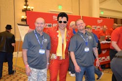 Elvis made an appearance at the 2018 Cornwell Tools National Rally. (Pictured here with mobile dealers Melvin Hattell and Bill Bruntz.) Elvis made an appearance at the 2018 Cornwell Tools National Rally. (Pictured here with mobile dealers Melvin Hattell and Bill Bruntz.)