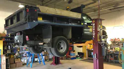 Two-post lifts range in capacities from 6,000 to 30,000 lbs. It is important to note that while the full weight of the vehicle may fit these parameters, it is critical to determine if the weight is distributed evenly. For instance, the bulk of a work truck load may be at the rear of the vehicle while the lift is raised.