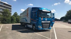This DAF cabover engine truck had a retrofit Traxon automated manual transmission, available for test driving during the ZF Technology Day in Friedrichshafen.