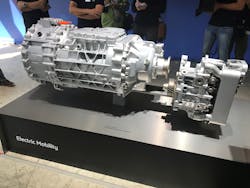 The ZF TraXon hybrid AMT provides 130 kw of peak power and 175 kw of continuous power, and is set for extended field testing in 2019. This technology is designed to adapt with future EV and automated vehicle technologies.