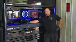Chris Barnes of Black Cat Auto and Diesel with his custom Matco toolbox.
