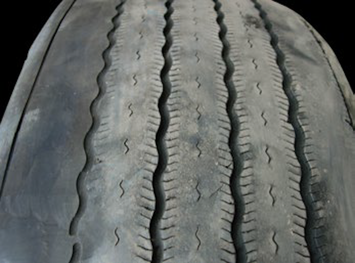 Image examples of commercial truck tire wear by type Vehicle Service Pros