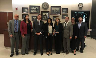 From left to right: Kern County Senior Fiscal and Policy Analyst Jason Wiebe, Enterprise Fleet Management Account Executive Laura Clarke, CSAC Executive Director Graham Knaus, Kern County Fiscal and Policy Analyst Amanda Ruiz, Kern County Senior Chief Administrative Officer Manager Sandi Formhals, Kern County Chief General Services Officer Geoff Hill, Enterprise Business Rental Sales Executive Lisa Holmes, Enterprise Fleet Management Senior Account Manager Jay Caponetti