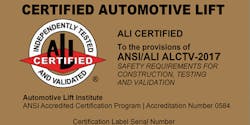 The Automotive Lift Institute (ALI) is the organization setting the standard for lift safety. The Automotive Lift Institute (ALI) is the organization setting the standard for lift safety.