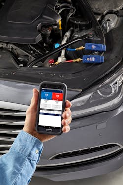 More A/C service and repair tools are moving from analog to digital to help provide technicians with faster and more accurate data, such as this ManTooth Wireless Pressure Temperature Gauge Automotive Kit from Yellow Jacket. More A/C service and repair tools are moving from analog to digital to help provide technicians with faster and more accurate data, such as this ManTooth Wireless Pressure Temperature Gauge Automotive Kit from Yellow Jacket.