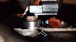 New sensor with new washer installed location