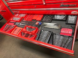 Capozzio&apos;s wrench drawer is one of his most used. Being that Classic Corvette Restorations works on 1953 to 1967 Chevrolet Corvettes, Capozzio and his techs use hand tools much more often than power tools.