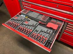 'Everybody makes fun of me but everything is laid out like super neat,' shop owner Capozzio says. 'All the screwdriver handles have to be laid with the label up. I like all my stuff being laid out, not just in piles, so when I open a drawer I can visually see if something is missing.' 'Everybody makes fun of me but everything is laid out like super neat,' shop owner Capozzio says. 'All the screwdriver handles have to be laid with the label up. I like all my stuff being laid out, not just in piles, so when I open a drawer I can visually see if something is missing.'