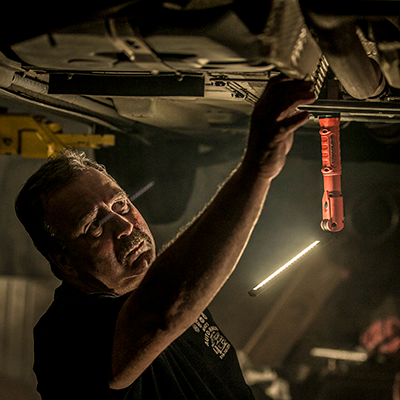 Many work lights today offer magnets for attaching the light to metal surfaces for task-specific lighting.