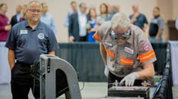 The 2019 Ryder Top Technician, Ken Bilyea, during the competition at the Indiana Convention Center in Indianapolis.