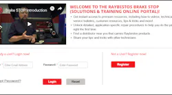 Brake Stop Registration Page