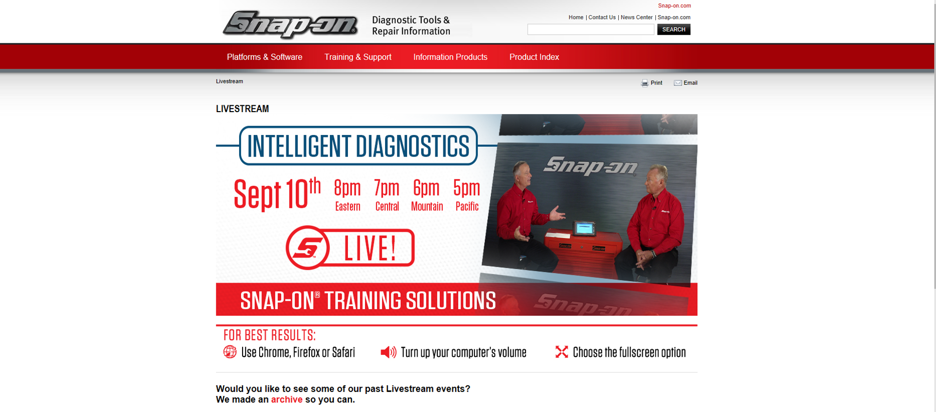 Livestream Training Event Sept 10