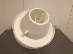 Volvo Trucks used 3D printing technology to develop a one-piece diffuser used in the paint atomizer cleaning process, saving the company more than $1,000 per part, as well as eliminating the need for a multiple piece component. Volvo Trucks used 3D printing technology to develop a one-piece diffuser used in the paint atomizer cleaning process, saving the company more than $1,000 per part, as well as eliminating the need for a multiple piece component.