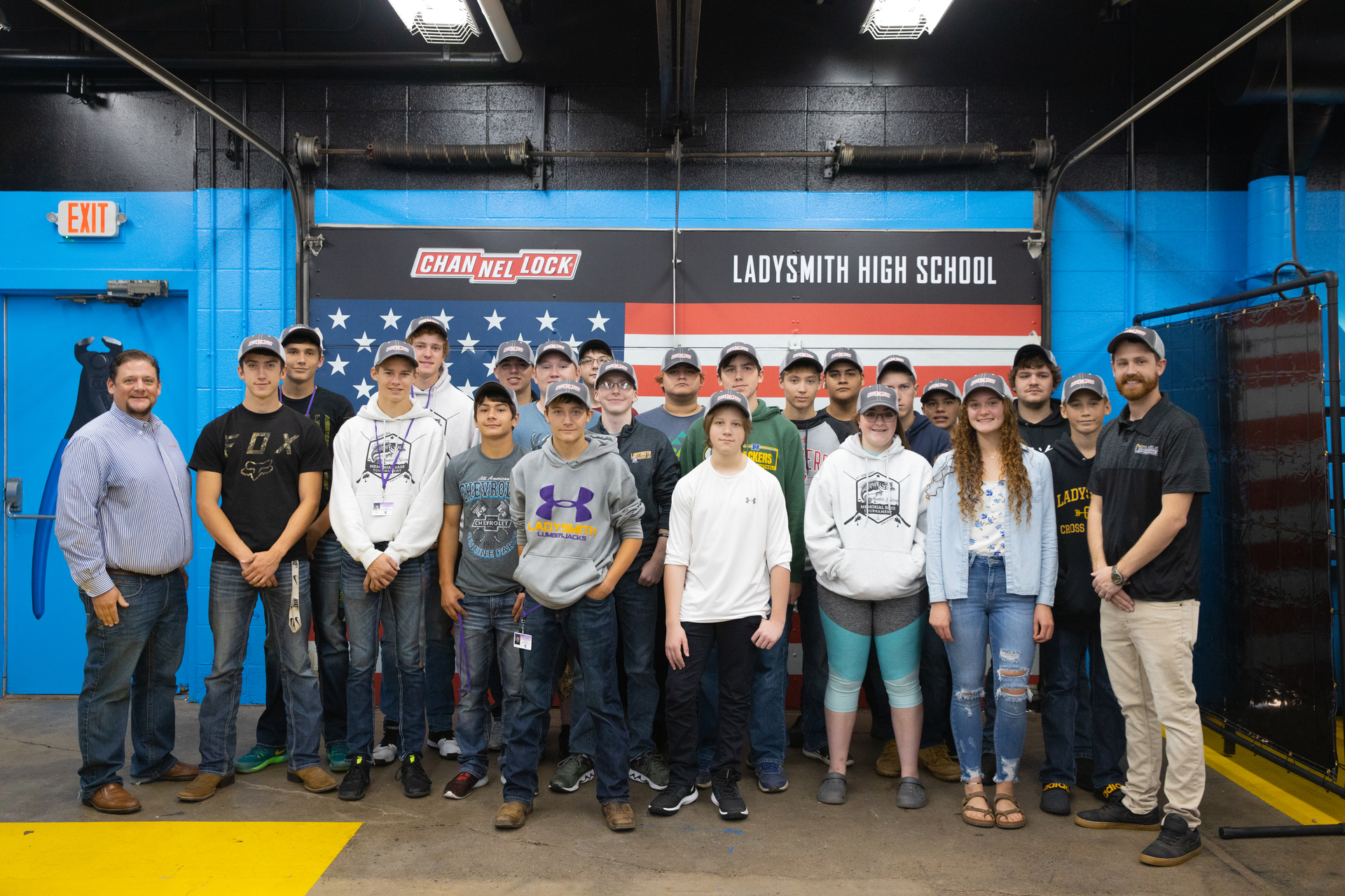 Channellock, Inc. presented first-place of the Trade School Trade-Up competition to Ladysmith High School in Ladysmith, Wisconsin, with a prize of $5,000 cash, new tools for students and their classroom, and a Channellock classroom makeover.
