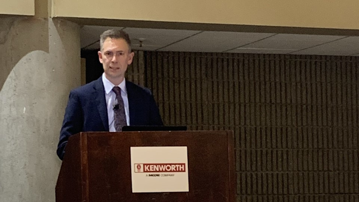 Kenworth General Manager Kevin Baney says the truck manufacturer will offer over-the-air (OTA) updates on engine and aftertreatment systems for Paccar MX engines, shared during a press conference at the North American Commercial Vehicle (NACV) Show in Atlanta.