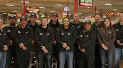 Members of the Indiana Automotive Equipment team, now an exclusive distributor of Stertil-Koni heavy duty vehicle lifts.