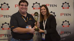 In the Toolboxes and Carts category, GEARWRENCH won with the Mobile Work Station. Jarret Wolf, product manager, accepted the award.