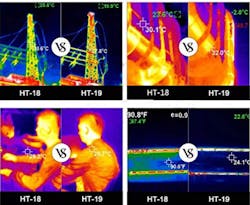 This picture shows the difference between an HT-18 220 by 160 px resolution camera and an HT-19 320 by 240 resolution camera. This picture shows the difference between an HT-18 220 by 160 px resolution camera and an HT-19 320 by 240 resolution camera.