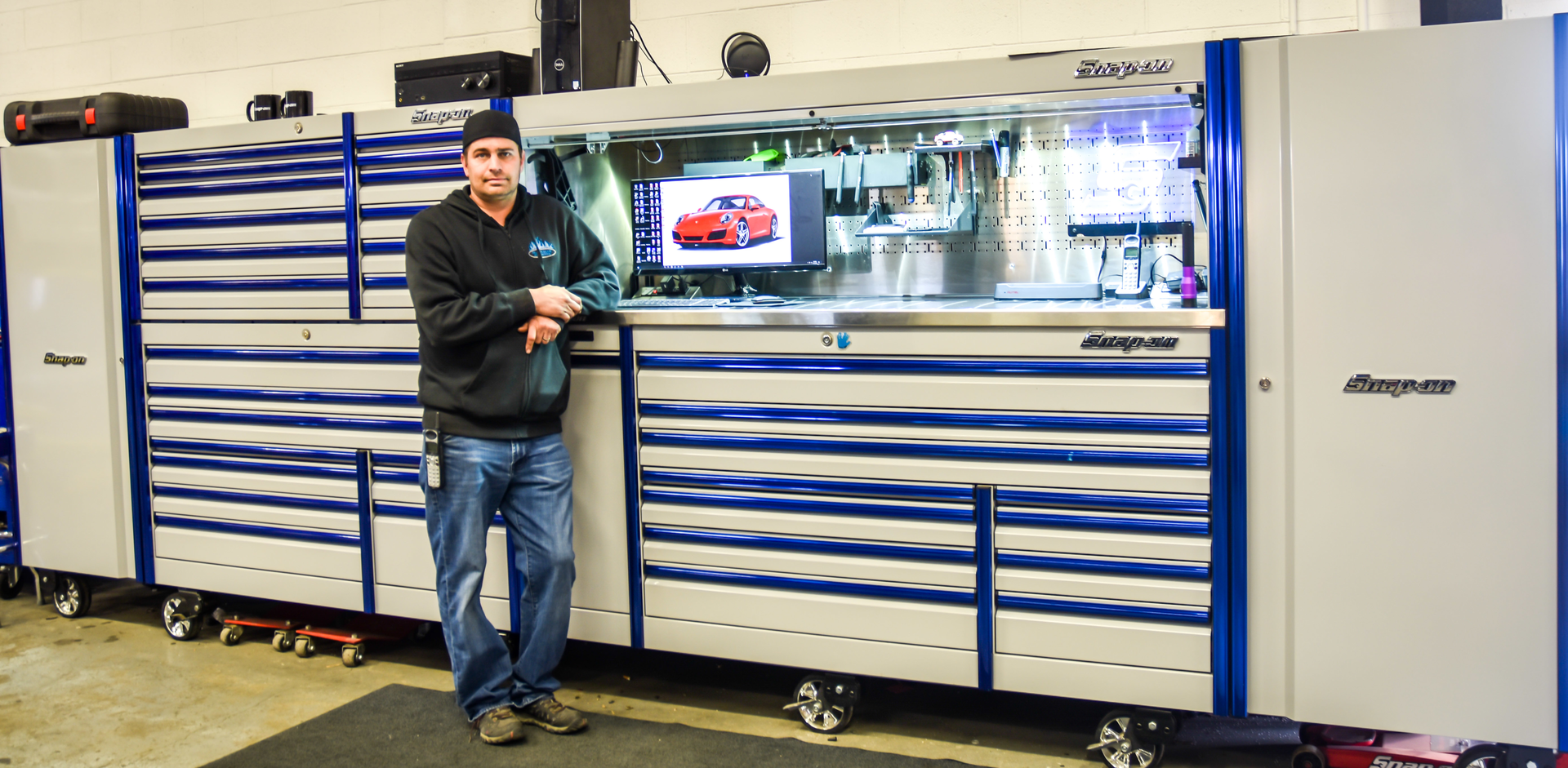 It&rsquo;s taken Stankiewicz a good couple of years to piece this 18&rsquo; long and 6&rsquo; high toolbox together, but he&rsquo;s putting it to good use.