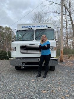 Alysia Bugdon, Cornwell Tools distributor, operates an 18&rsquo; 2018 MT45 Freightliner throughout most of Atlantic County, New Jersey.