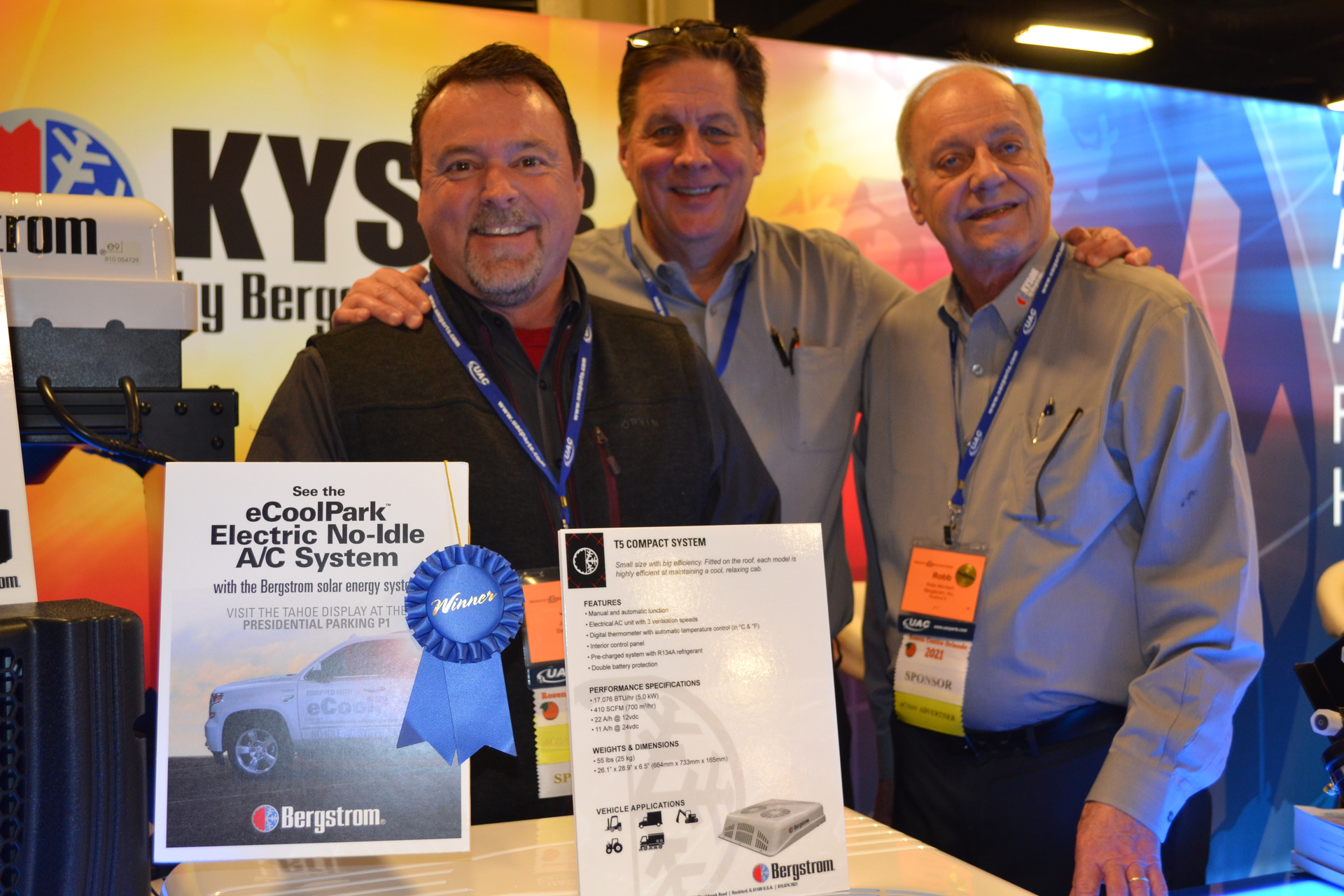 Recognized for Best Use of Technology in a new product was the eCoolPark no-idle A/C system from Bergstrom.