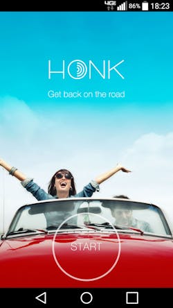 Honk App Home Page