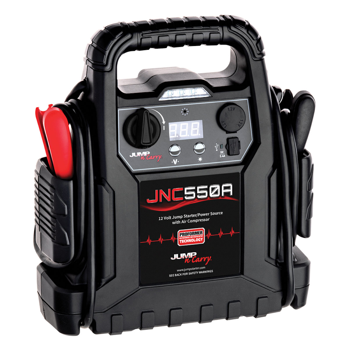 JumpNCarry 12V Jump Starter with Air Compressor, No. JNC550A From